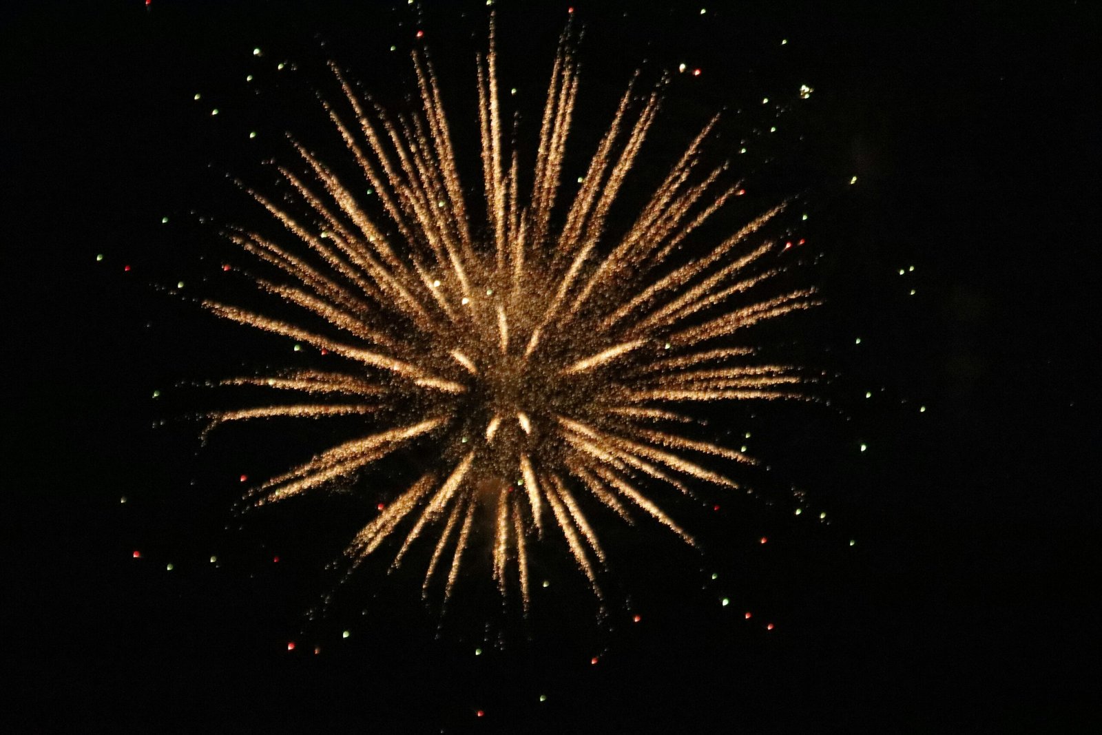 a fireworks is lit up in the night sky